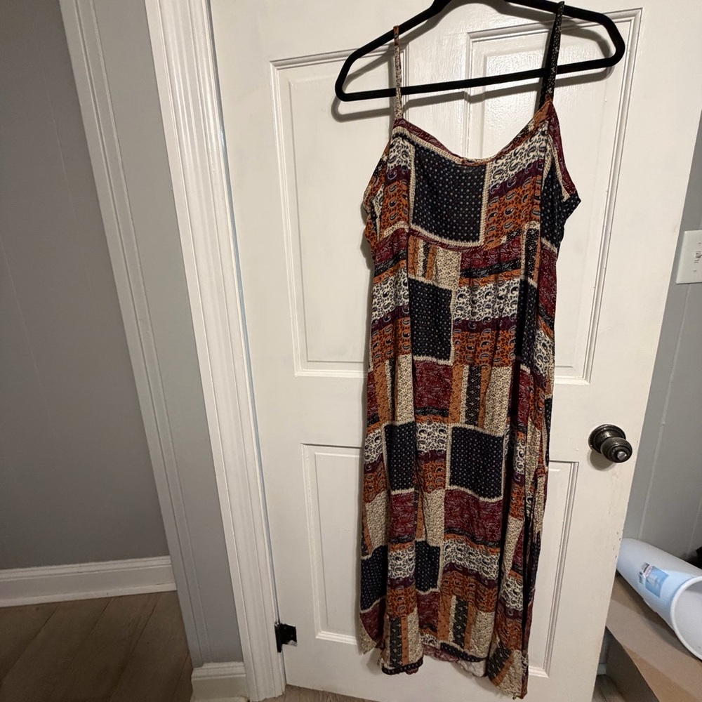 Natural Life Spaghetti Strap Patchwork Spaghetti … - image 1